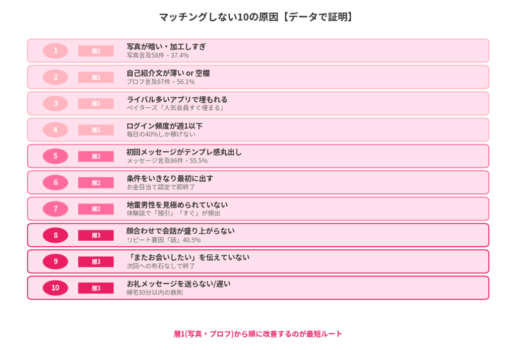 マッチングしない10の本当の理由