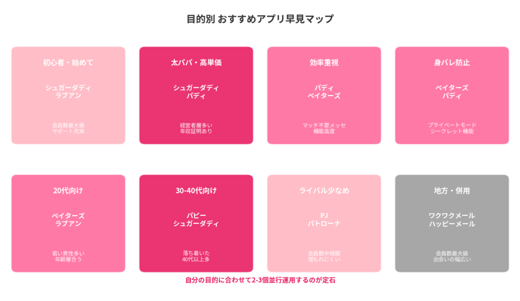 目的別おすすめアプリ早見マップ
