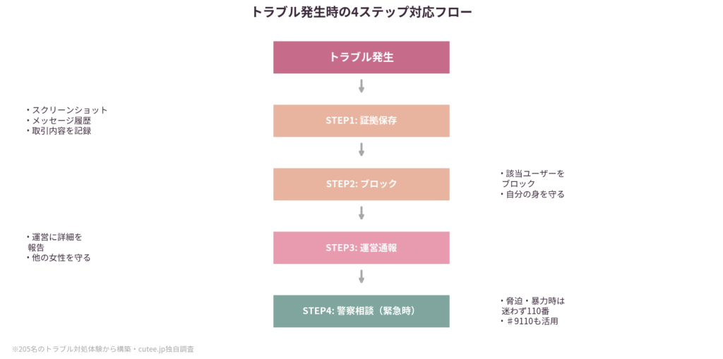 トラブル発生時の4ステップ対応フロー