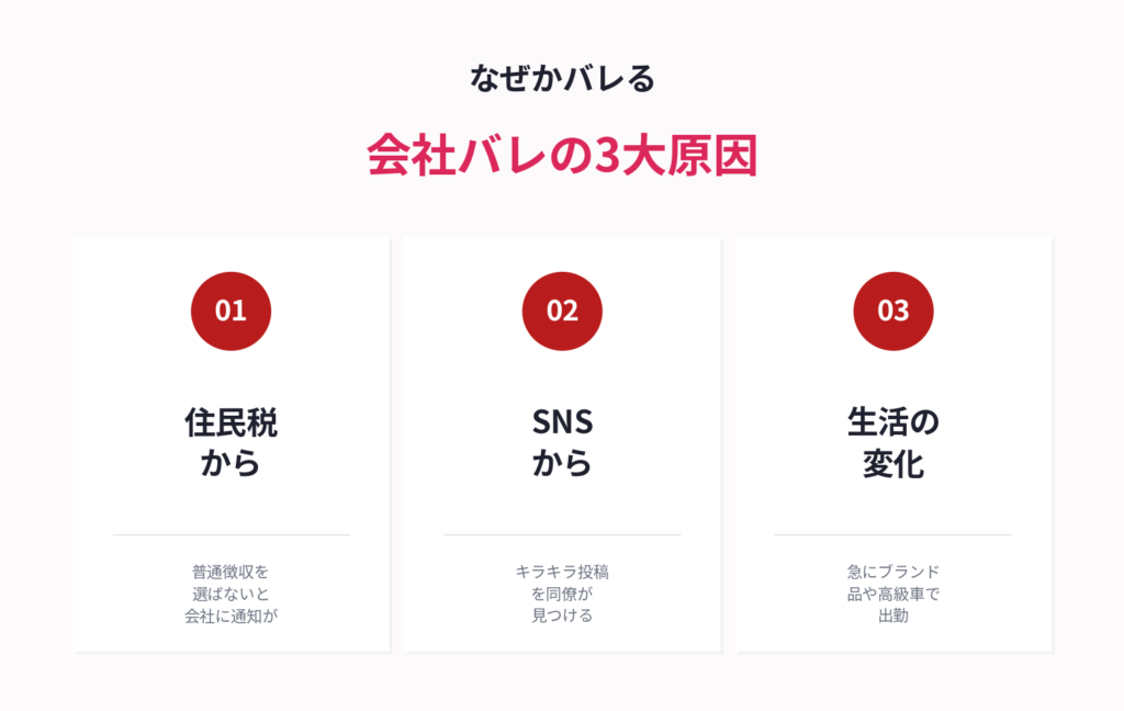 なぜ会社にバレる？3大原因