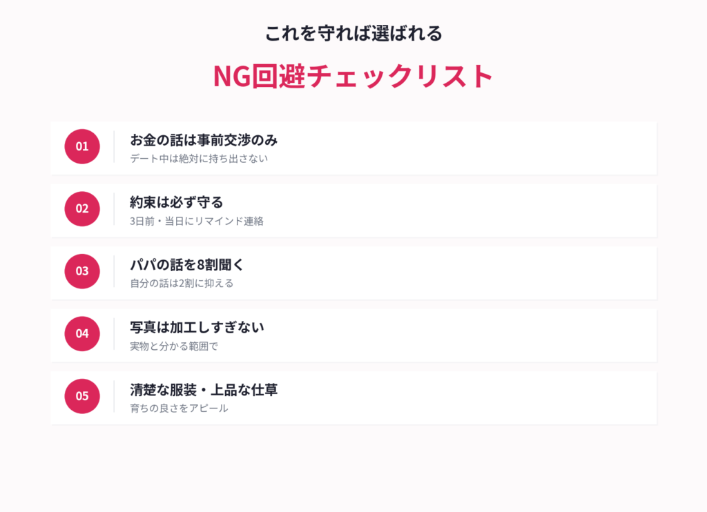 NG回避のための5つのチェックリスト