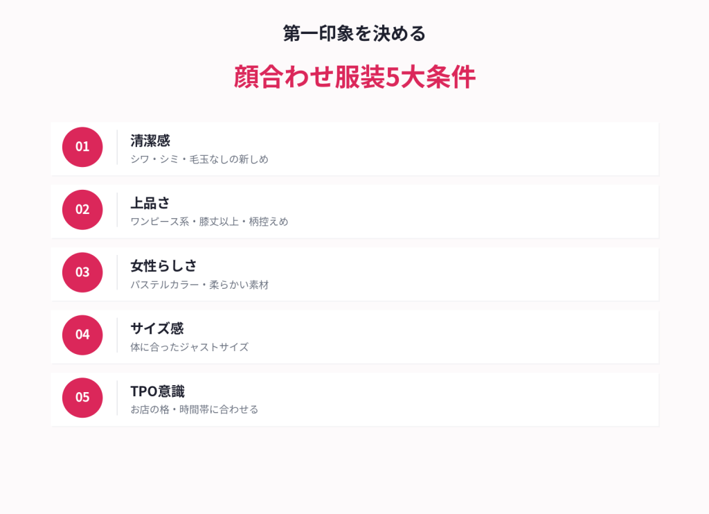 パパ活顔合わせ服装の5大原則
