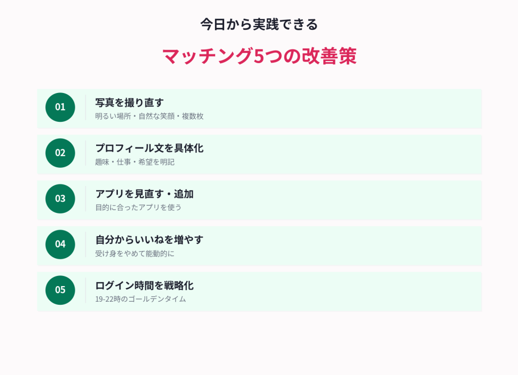 今日から実践できる・マッチング5つの改善策